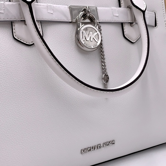 MICHAEL KORS HAMILTON MEDIUM SATCHEL COLOR: OPTIC WHITE NWT - Picture 14 of 16
